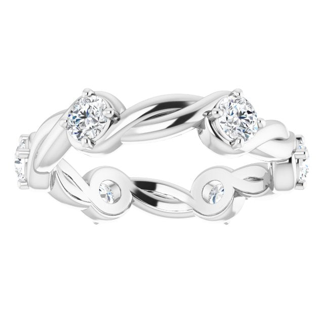 1.02 ct. Round Diamond Eternity Band Rope Design Ring-VIRABYANI